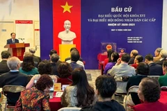 Cử tri phường Xuân Đỉnh phấn khởi đi bầu cử.