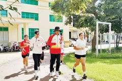 Các VĐV đội tuyển tỉnh tập luyện. Ảnh: BSL