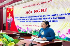 Phó Bí thư Thường trực Tỉnh ủy Sóc Trăng Hồ Thị Cẩm Đào phát biểu tại hội nghị.