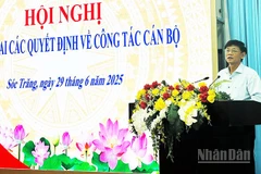 Bí thư Tỉnh ủy Sóc Trăng Lâm Văn Mẫn phát biểu tại Hội nghị.