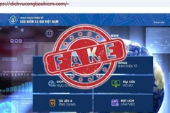 Giao diện trang lừa đảo dichvucongbaohiem.com.