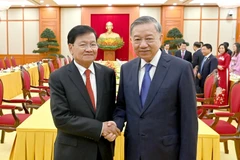 Tổng Bí thư Tô Lâm tiếp Tổng Bí thư, Chủ tịch nước Lào Thongloun Sisoulith.