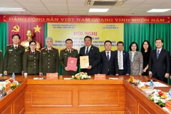 Lễ ký kết giữa đại diện Cục Phòng, chống rửa tiền và Cục An ninh kinh tế.