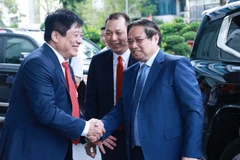 Thủ tướng Phạm Minh Chính đến dự Đại hội đại biểu Đảng bộ Tập đoàn Điện lực Việt Nam lần thứ tư, nhiệm kỳ 2025-2030. (Ảnh: TTXVN) 