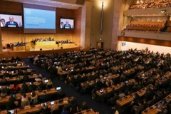 Quang cảnh hội trường diễn ra các cuộc đàm phán tại Geneva, Thụy Sĩ. (Ảnh UNEP)