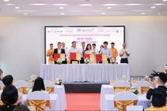 Ban tổ chức họp báo sự kiện tại Vĩnh Phúc.