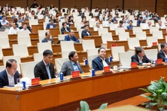 Chủ tịch Quốc hội Trần Thanh Mẫn và các Phó Chủ tịch Quốc hội và các đại biểu dự hội nghị. (Ảnh: DUY LINH)