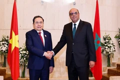 Chủ tịch Quốc hội Trần Thanh Mẫn hội kiến Chủ tịch Thượng viện Maroc Mohamed Ould Errachid. (Ảnh: Doãn Tấn - TTXVN) 