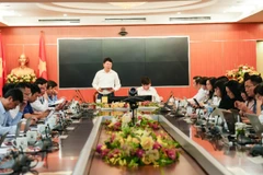 Quang cảnh buổi làm việc của đoàn công tác tại Bộ Khoa học và Công nghệ.