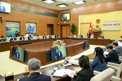 Quang cảnh phiên họp thứ tư của Hội đồng Bầu cử quốc gia, ngày 15/12/2025. (Ảnh: DUY LINH)