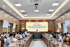 Các đại biểu tham dự hội nghị tại điểm cầu UBND tỉnh