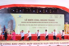 Lãnh đạo tỉnh Tây Ninh và nhà đầu tư động thổ khởi công Khu phức hợp khách sạn phức hợp Hilton Garden INN.