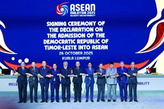 Thủ tướng Phạm Minh Chính và các Trưởng đoàn ASEAN chụp ảnh chung tại Lễ khai mạc Hội nghị Cấp cao ASEAN lần thứ 47. (Ảnh: Dương Giang-TTXVN)