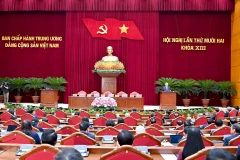 Phiên bế mạc Hội nghị lần thứ 12 Ban Chấp hành Trung ương Đảng khóa XIII. (Ảnh: ĐĂNG KHOA)