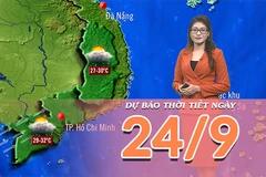 Dự báo thời tiết ngày 24/9/2025: Hoàn lưu bão số 9 gây mưa lớn ở Bắc Bộ và Trung Bộ từ đêm nay 