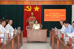 Đồng chí Lê Thị Mỹ Hạnh, Ủy viên Ban Thường vụ Thành ủy, Chủ nhiệm Ủy ban kiểm tra chủ trì kỳ họp. (Ảnh: Ủy ban kiểm tra Thành ủy Đà Nẵng)
