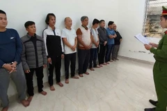 Các đối tượng tại cơ quan điều tra. (Ảnh: Công an cung cấp)