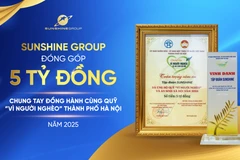 Sunshine Group nhận Bằng khen là một trong những doanh nghiệp tiêu biểu trong công tác giảm nghèo và an sinh xã hội thành phố Hà Nội năm 2025.
