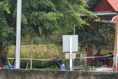 Hiện trường nơi xảy ra sập tường căng-tin Trung tâm Đào tạo và Sát hạch lái xe gây chết người.