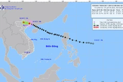  Bản đồ dự báo quỹ đạo và cường độ bão số 11 phát lúc 5 giờ ngày 6/10.