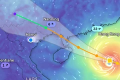 Vị trí bão Matmo lúc 11 giờ 30 phút ngày 4/10. (Ảnh: Zoom Earth)