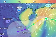 Vị trí bão số 12 lúc 20 giờ 30 phút ngày 20/10. (Ảnh: Zoom Earth)