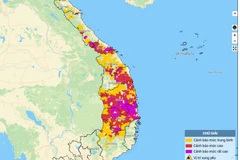 Bản đồ nguy cơ lũ quét, sạt lở đất đá trên các khu vực.