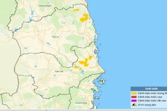 Bản đồ nguy cơ lũ quét, sạt lở đất đá trên các khu vực.