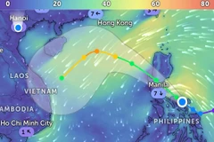 Vị trí bão Fengshen lúc 20 giờ 30 phút ngày 18/10. (Ảnh: Zoom Earth)