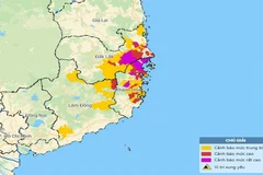 Bản đồ nguy cơ lũ quét, sạt lở đất đá trên các khu vực.