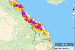 Bản đồ nguy cơ lũ quét, sạt lở đất đá trên các khu vực.