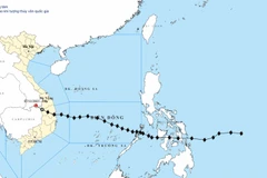 Bản đồ quỹ đạo bão số 13.