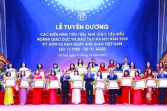Lãnh đạo thành phố Hà Nội trao bằng khen tôn vinh các điển hình tiên tiến, nhà giáo tiêu biểu ngành giáo dục và đào tạo năm 2025.