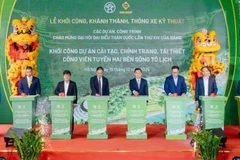 Các đại biểu thực hiện nghi Lễ khởi công dự án.