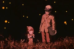 Cảnh trong phim "Graves of the Fireflies" của Studio Ghibli.