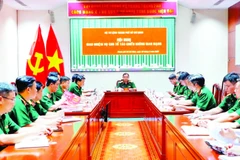 Lãnh đạo Bộ Tư lệnh Thành phố Hồ Chí Minh làm việc với Tổ tác chiến không gian mạng.