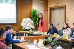 Ủy viên Trung ương Đảng, Phó Trưởng Ban tổ chức Trung ương Bùi Thị Quỳnh Vân phát biểu tại cuộc họp.