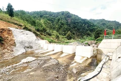 Công trình đập Sabo đầu tiên của Việt Nam tại bản Piệng, tỉnh Sơn La. Ảnh: Bình Minh