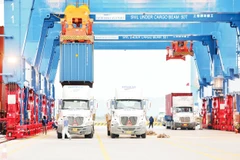 Hoạt động tại cảng nước sâu Nam Đình Vũ (Hải Phòng). Ảnh: Khiếu Minh