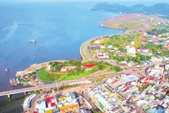 Toàn cảnh phường Hà Tiên nhìn từ trên cao.