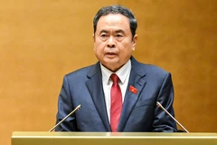 Chủ tịch Quốc hội Trần Thanh Mẫn trình bày dự thảo Báo cáo công tác nhiệm kỳ khoá XV của Quốc hội. (Ảnh: THỦY NGUYÊN)