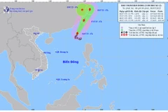 Bản đồ dự báo quỹ đạo và cường độ bão lúc 8 giờ ngày 6/7.