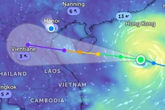 Vị trí hiện tại bão số 5. (Ảnh Zoom Earth)