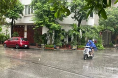 Hiện tại ở Phường Kiến Hưng, TP Hà Nội đang có mưa to. (Ảnh: Đ.T)