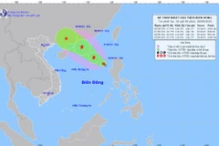 Bản đồ dự báo quỹ đạo và cường độ áp thấp nhiệt đới lúc 2 giờ ngày 06/9.