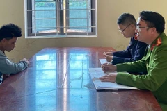 Đối tượng Lê Đình Truyền tại cơ quan Công an.