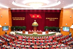 Bế mạc Hội nghị lần thứ 13 Ban Chấp hành Trung ương Đảng khóa XIII. (ẢNH: ĐĂNG KHOA)