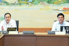 Chủ tịch Quốc hội Trần Thanh Mẫn phát biểu ý kiến thảo luận tại tổ. (Ảnh ĐĂNG ANH)
