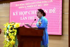 Đồng chí Cao Thị Hòa An, Ủy viên Trung ương Đảng, Phó Bí thư Thường trực Tỉnh ủy, Chủ tịch Hội đồng nhân dân tỉnh Đắk Lắk.