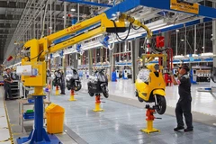 Dây chuyền lắp ráp xe máy điện VinFast nằm trong khu tổ hợp sản xuất ở Hải Phòng. (Nguồn VINFAST) 